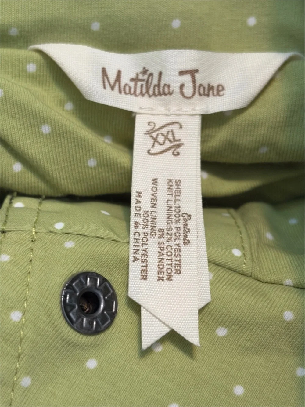 Matilda Jane Raincoat Jacket Womens XXL Brighten the Day Floral Dot Contrast